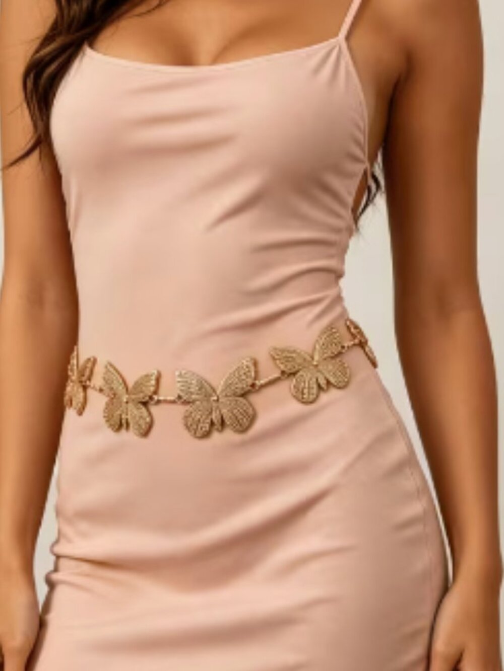 Golden Metal Butterfly Chain Belt